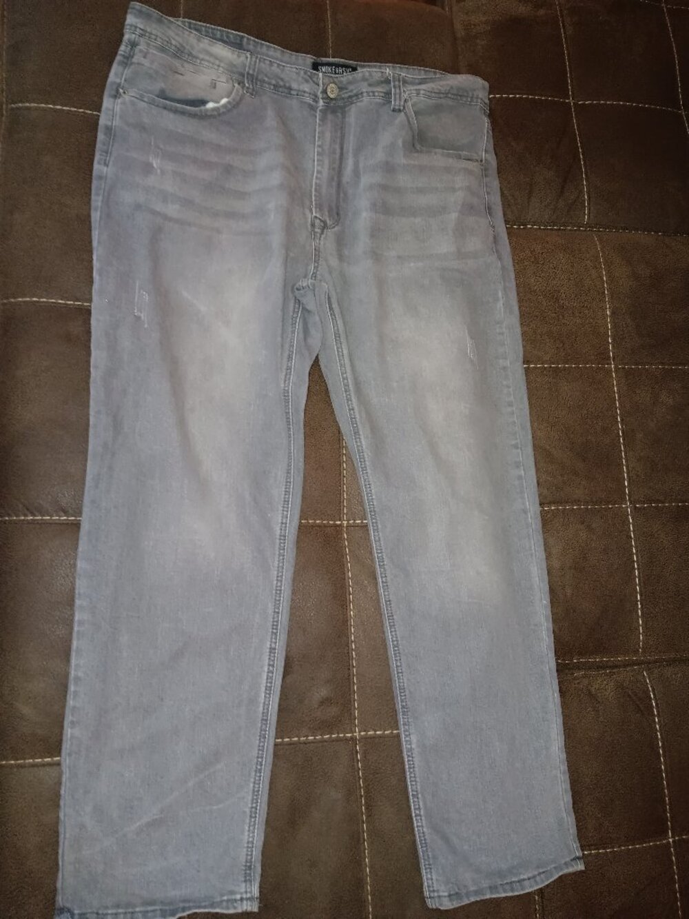 Men's Smoke and Ash Gray Denim Jeans 44X32